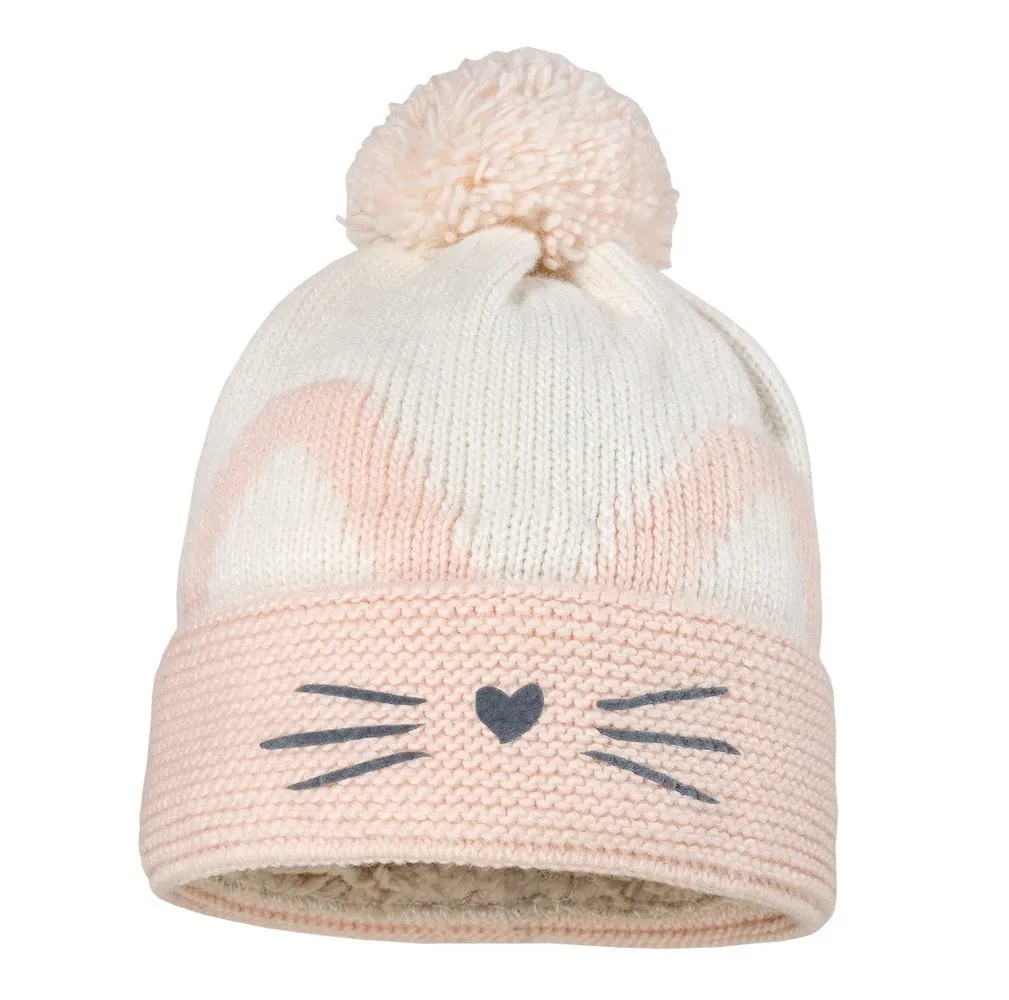 Kinder Bommelmütze Katze