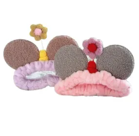 Korean girl's favorite hairband Teddy velvet Sunflower shape Makeup hairband AC-000002