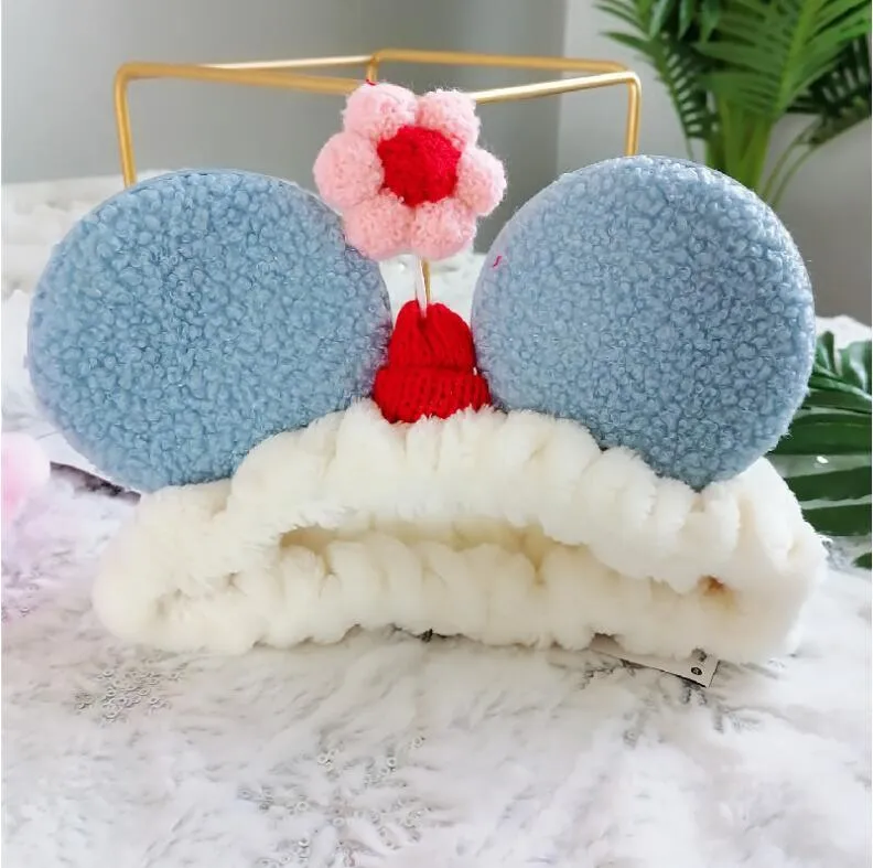 Korean girl's favorite hairband Teddy velvet Sunflower shape Makeup hairband AC-000002