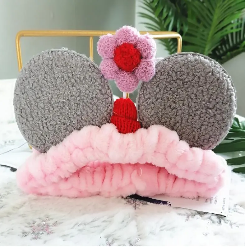 Korean girl's favorite hairband Teddy velvet Sunflower shape Makeup hairband AC-000002