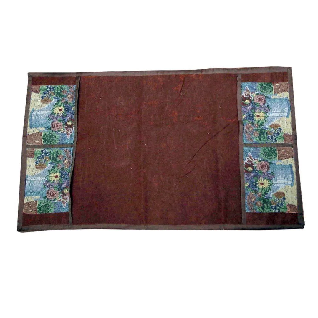 Kuber Industries Teddy Bear Design Velvet Fridge/Refrigerator Top Cover (Maroon)-CTKTC32723