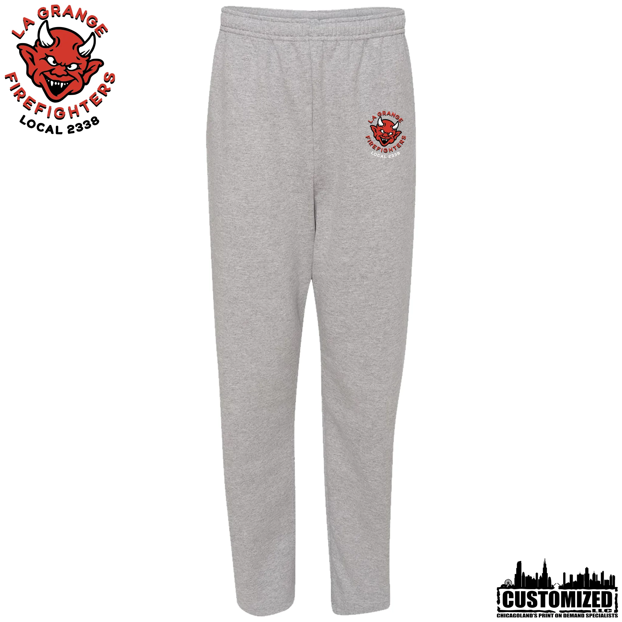 La Grange FD Open Bottom Sweatpants with Pockets - Athletic Heather