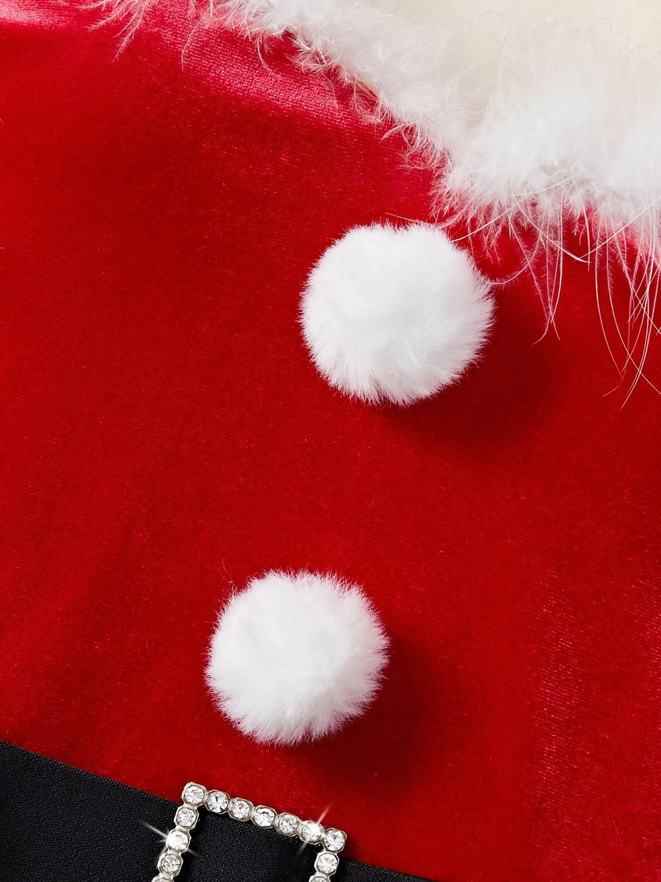 Ladies Christmas Miss Rabit Red Velvet  Fluffy Teddy Set SKLG4007