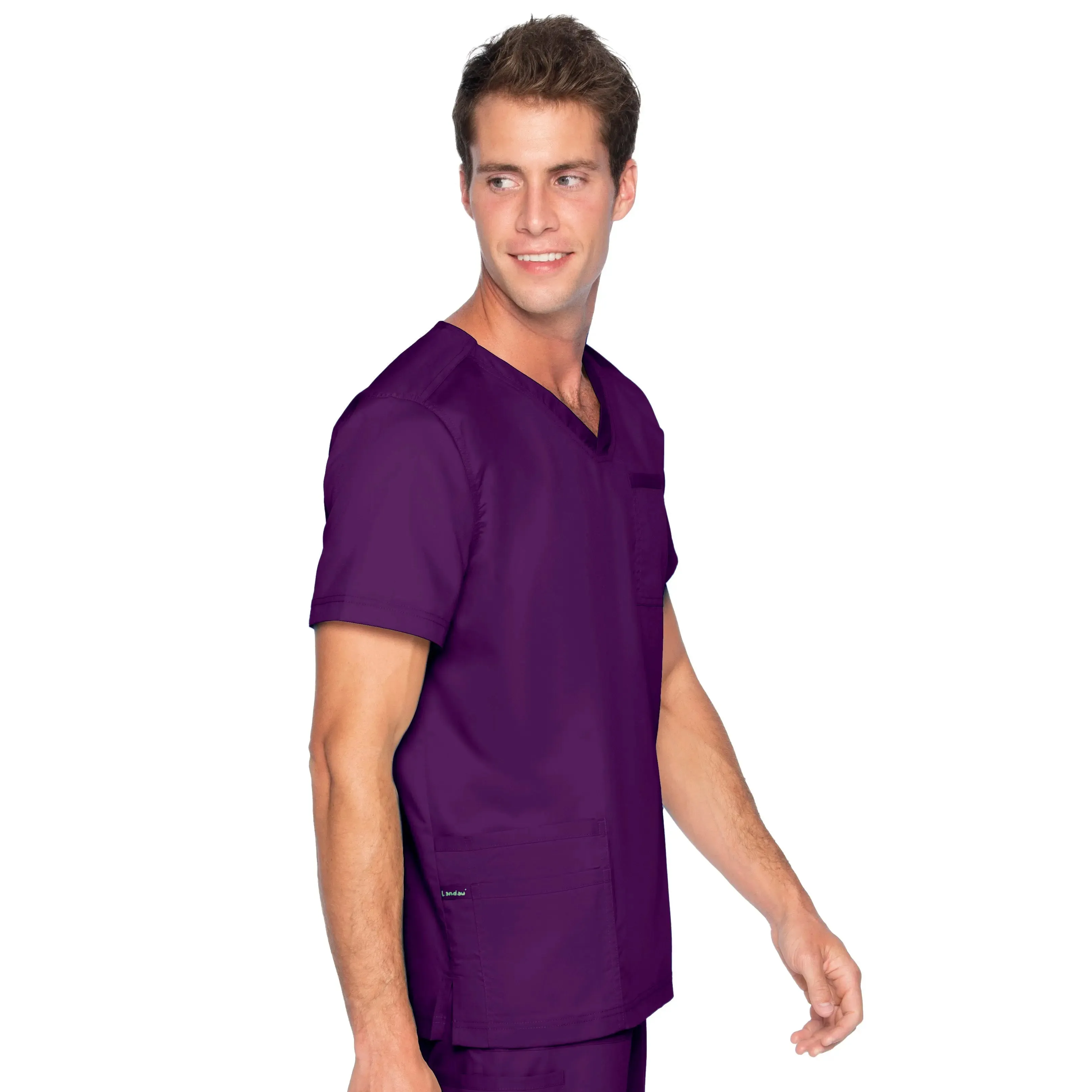 Landau ProFlex Men's 4-Pocket V-Neck Scrub Top