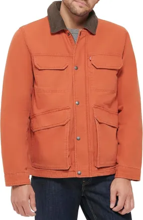 Levi's Men's Cotton Workwear Four Pocket Field Jacket Orange XXL