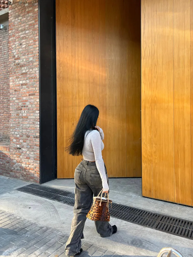 Lilian See Through Solid Color Long Sleeve Top