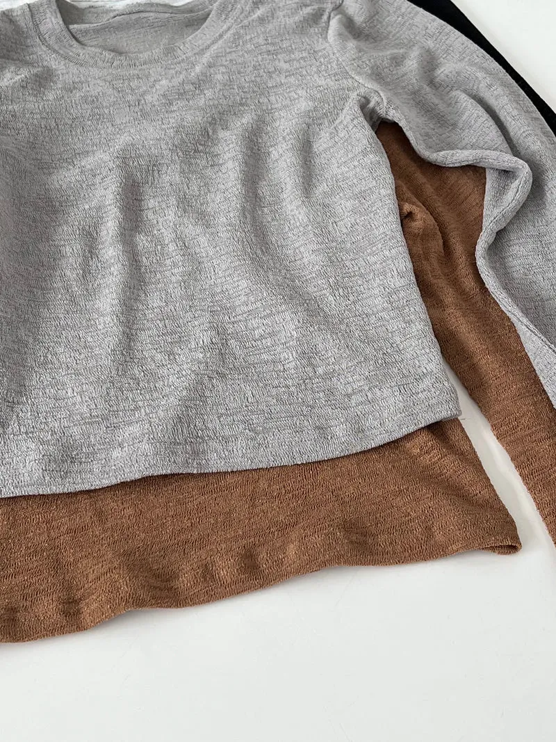 Lilian See Through Solid Color Long Sleeve Top