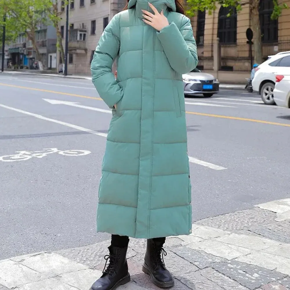Long quilted coat for women for winter