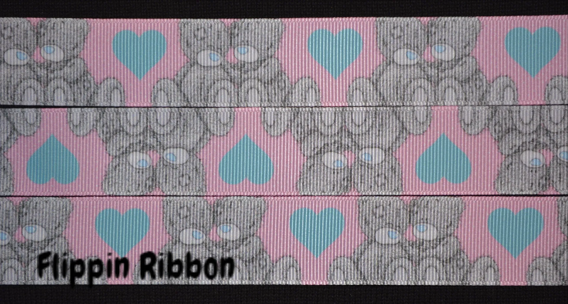 Loving Teddy Bear Ribbon - 1 inch Printed Grosgrain