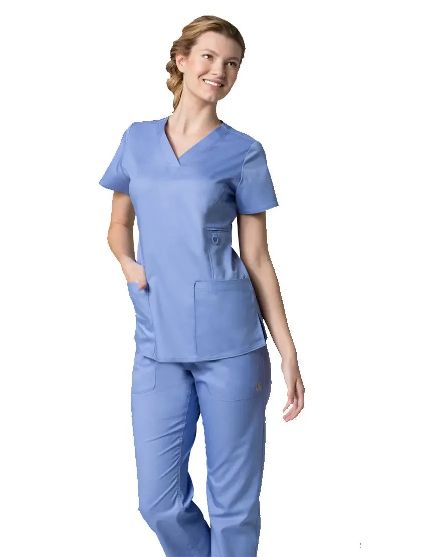 Maevn V-Neck Pocket Scrub Top