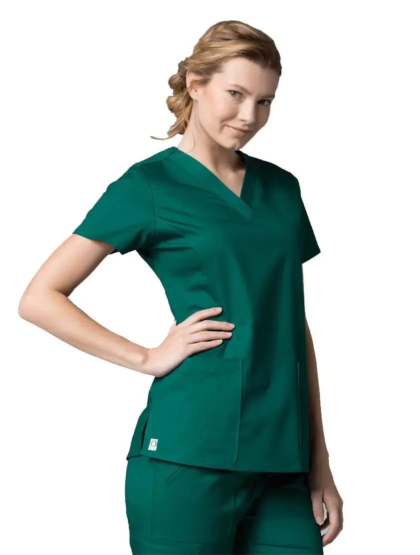Maevn V-Neck Pocket Scrub Top