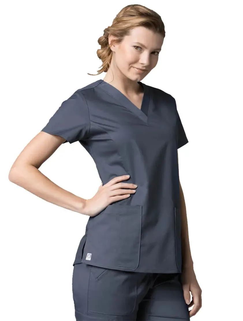 Maevn V-Neck Pocket Scrub Top