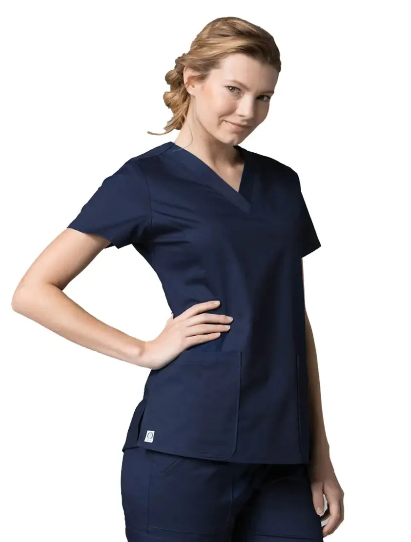 Maevn V-Neck Pocket Scrub Top