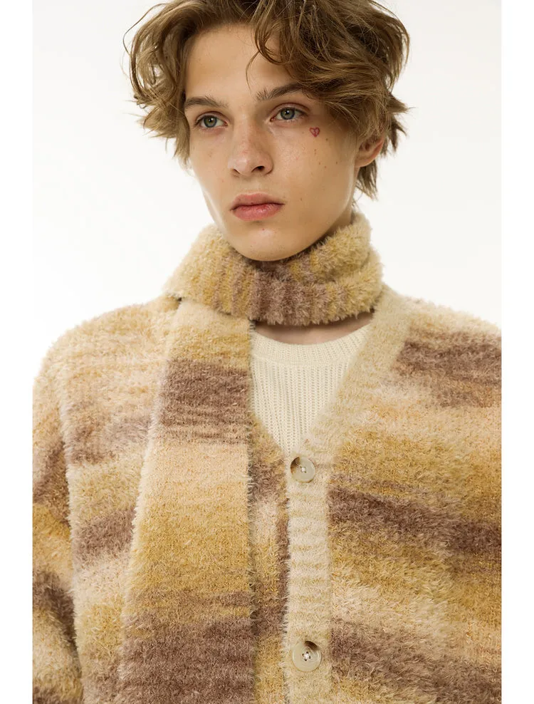 Maillard Style Teddy Velvet Gradient Cardigan
