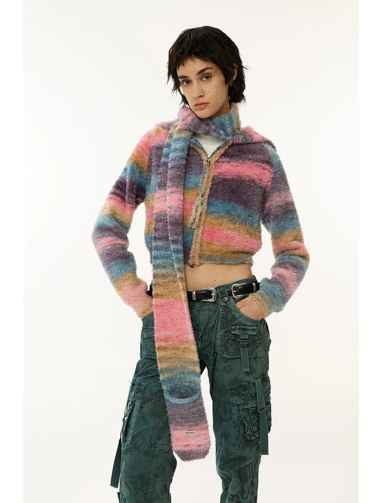 Maillard Style Teddy Velvet Gradient Cardigan