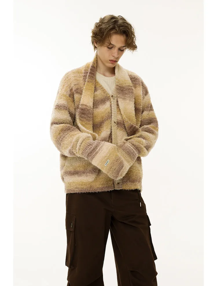 Maillard Style Teddy Velvet Gradient Cardigan