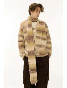 Maillard Style Teddy Velvet Gradient Cardigan