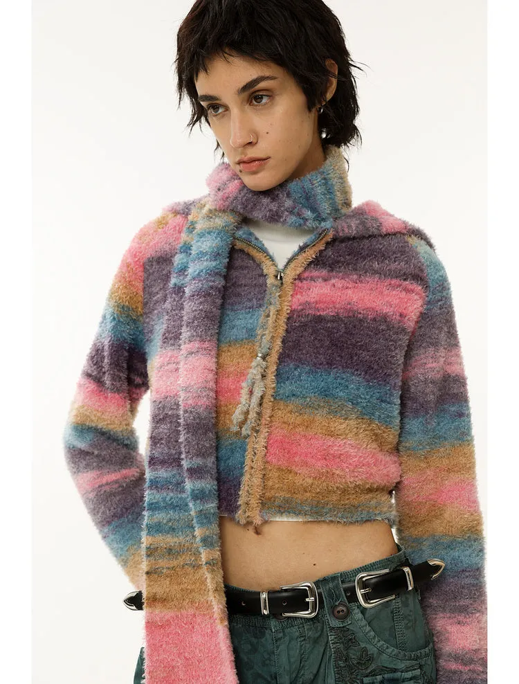 Maillard Style Teddy Velvet Gradient Cardigan