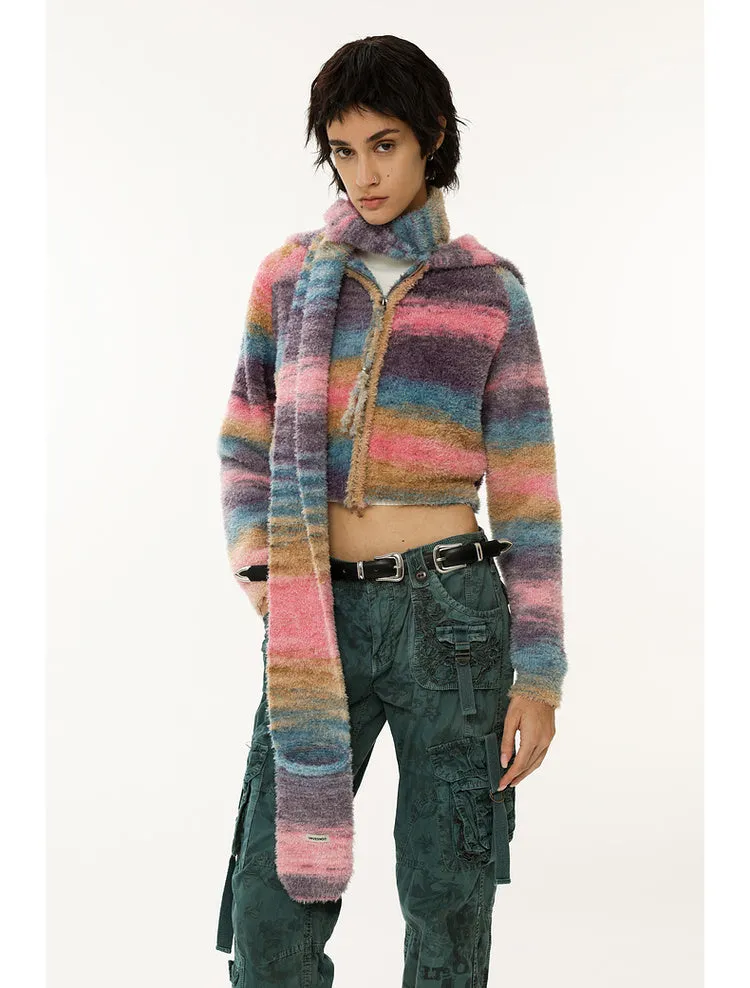 Maillard Style Teddy Velvet Gradient Cardigan