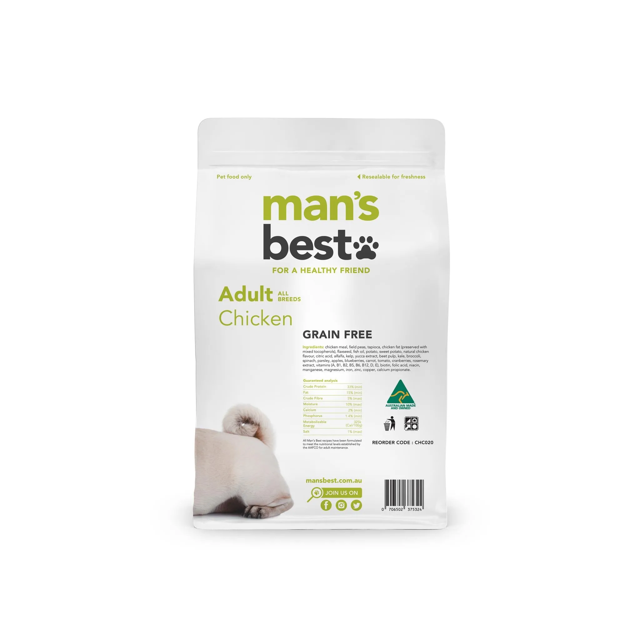 Mans Best Grain Free Adult Chicken Dry Dog Food