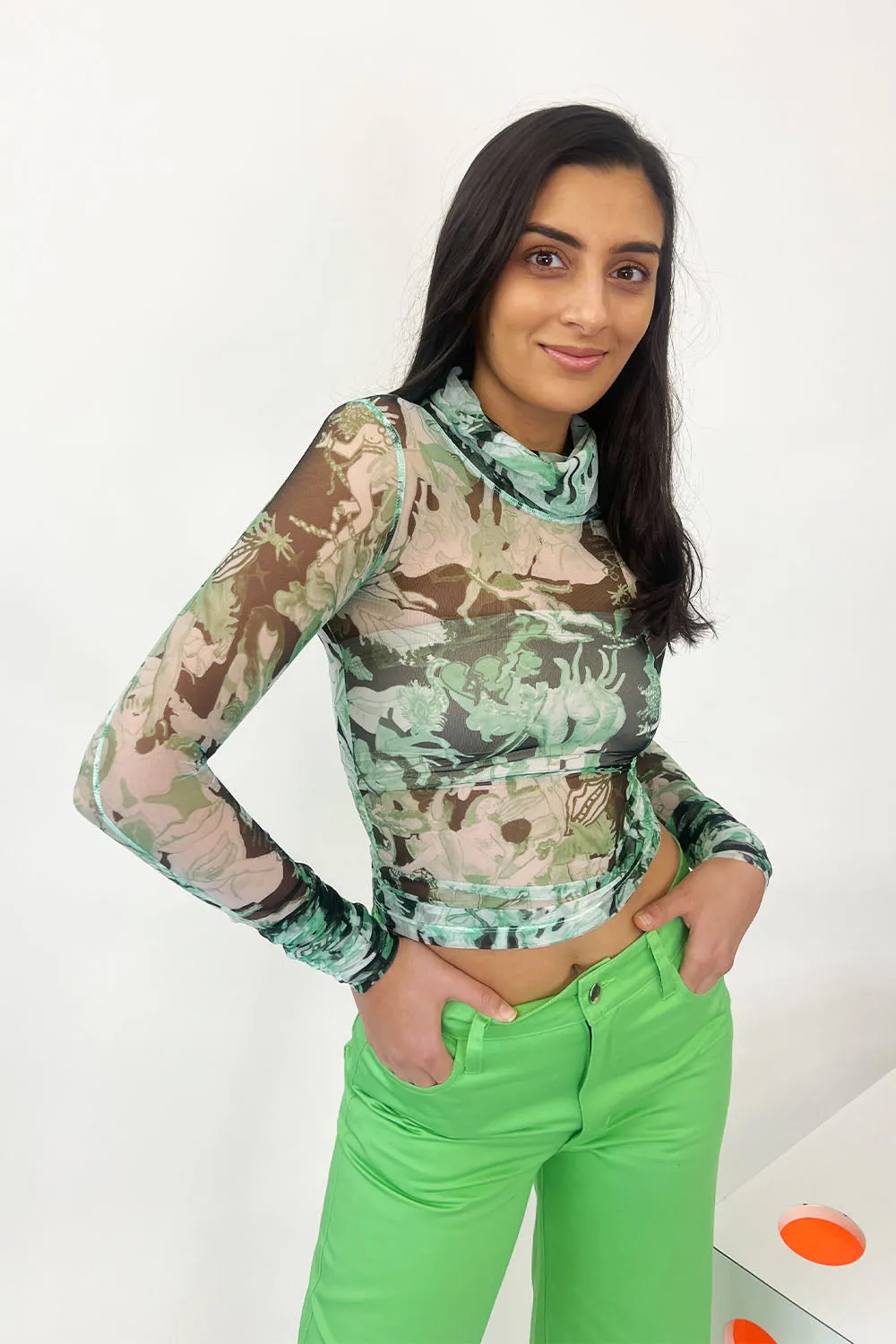 Marco Rambaldi - Second Skin Turtleneck: Green Collage