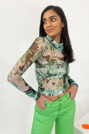 Marco Rambaldi - Second Skin Turtleneck: Green Collage