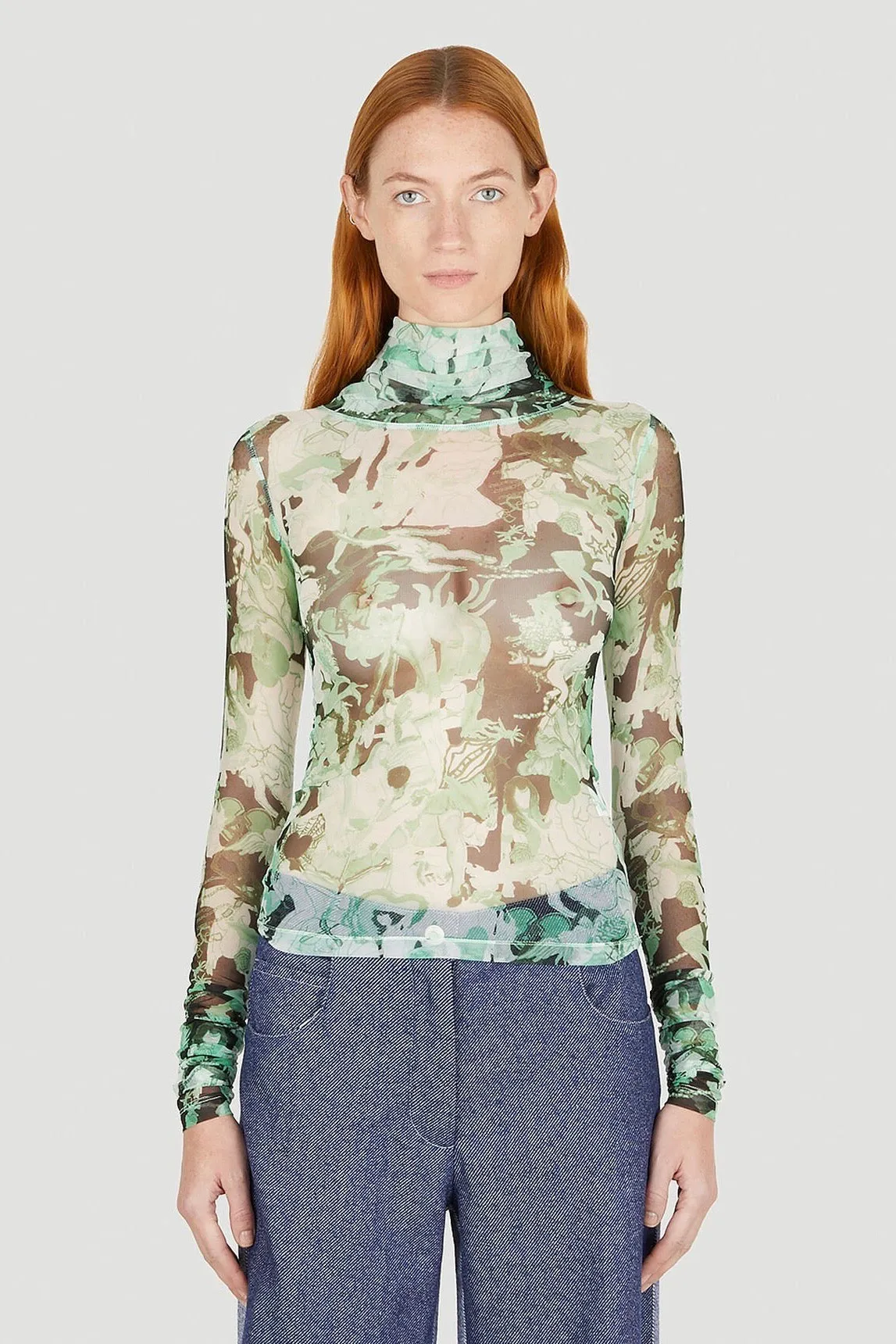 Marco Rambaldi - Second Skin Turtleneck: Green Collage