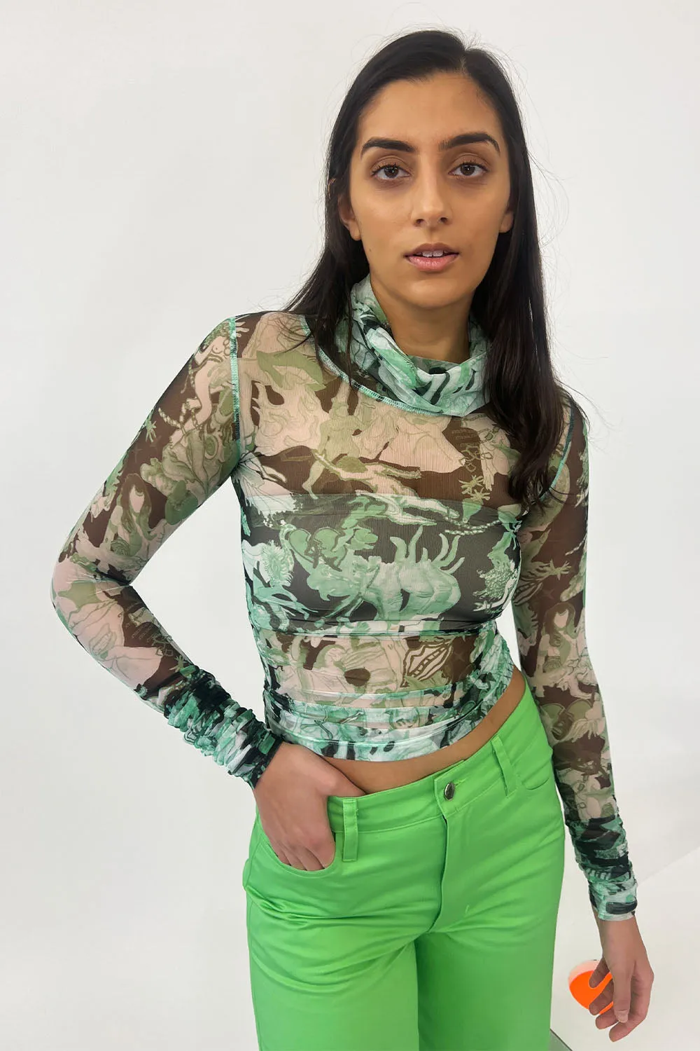 Marco Rambaldi - Second Skin Turtleneck: Green Collage