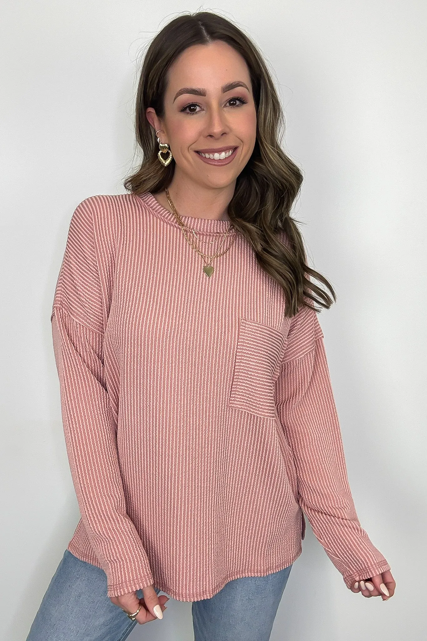 Maryanna Rib Knit Pocket Top
