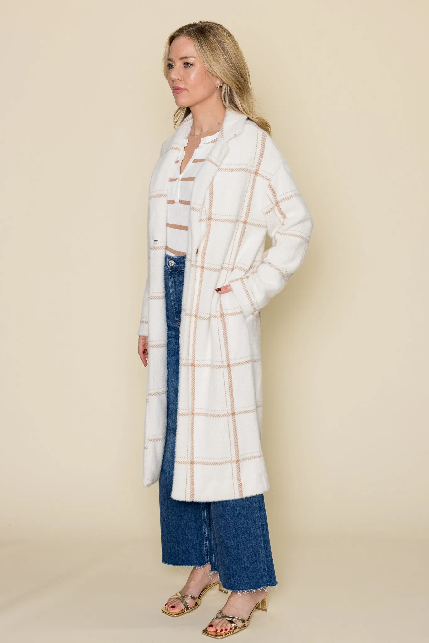 Mason Windowpane Coat Sea Salt