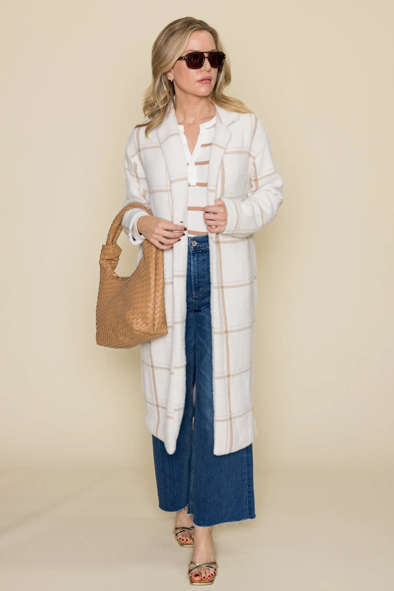 Mason Windowpane Coat Sea Salt