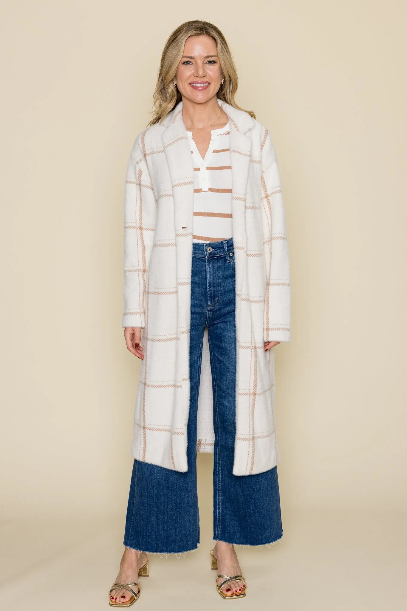 Mason Windowpane Coat Sea Salt