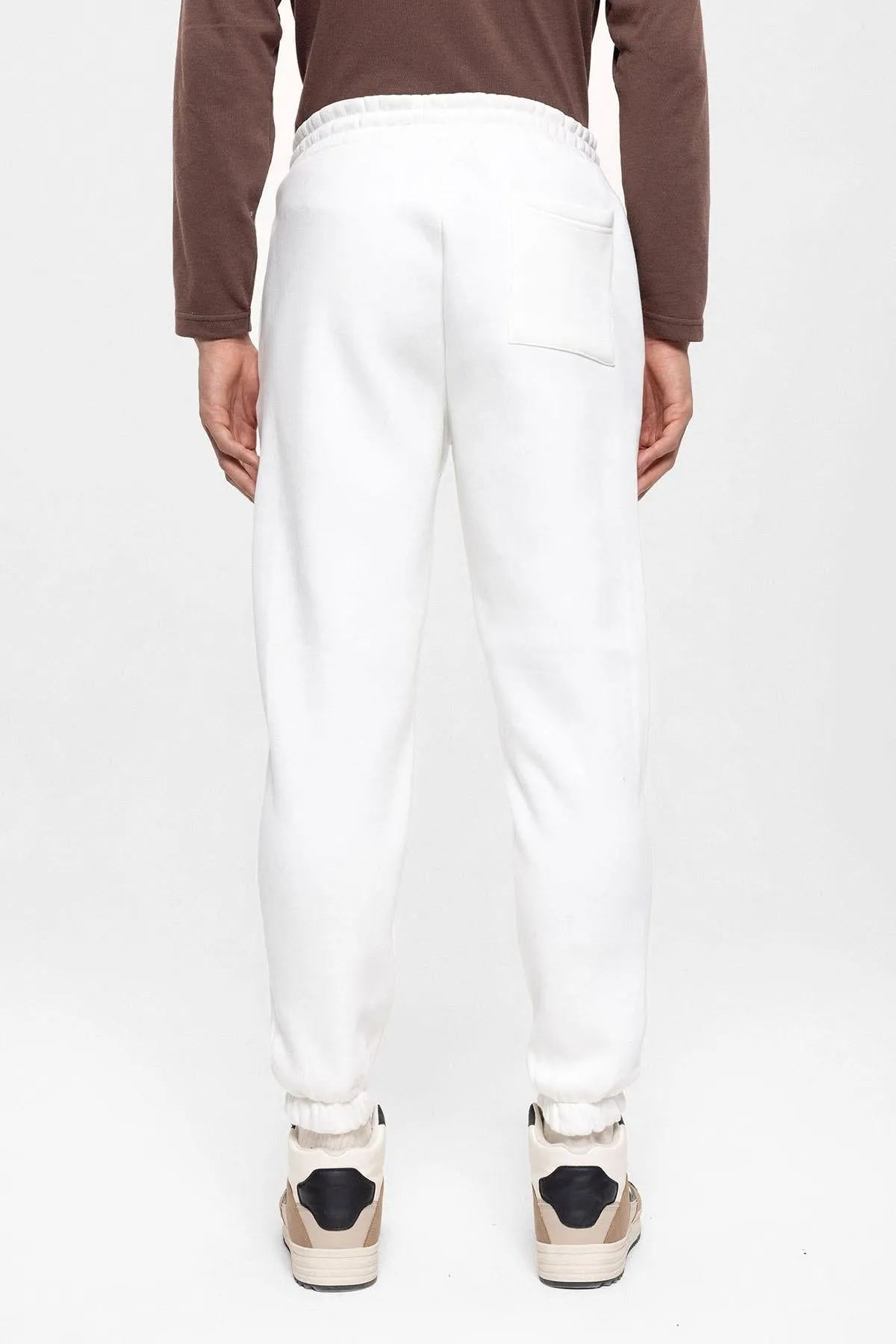 Men's Ecru Tracksuit with Elastic Legs - Wessi