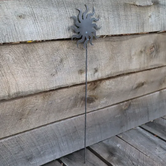 Metal Sun Garden Stake - Steel Gardening Decor - Spring Decor - Summer Decor - Sun Art - Garden Stakes - Metal Garden Art
