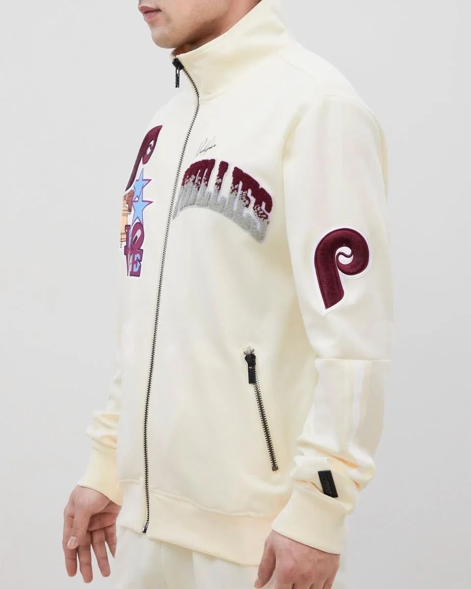 MLB PHILADELPHIA PHILLIES RETRO HOMETOWN MEN'S TRACK JACKET (EGGSHELL)
