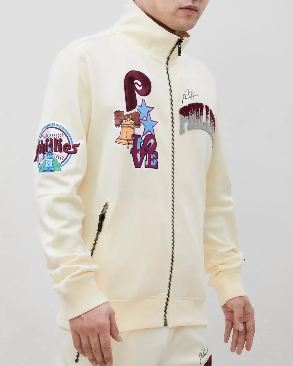 MLB PHILADELPHIA PHILLIES RETRO HOMETOWN MEN'S TRACK JACKET (EGGSHELL)