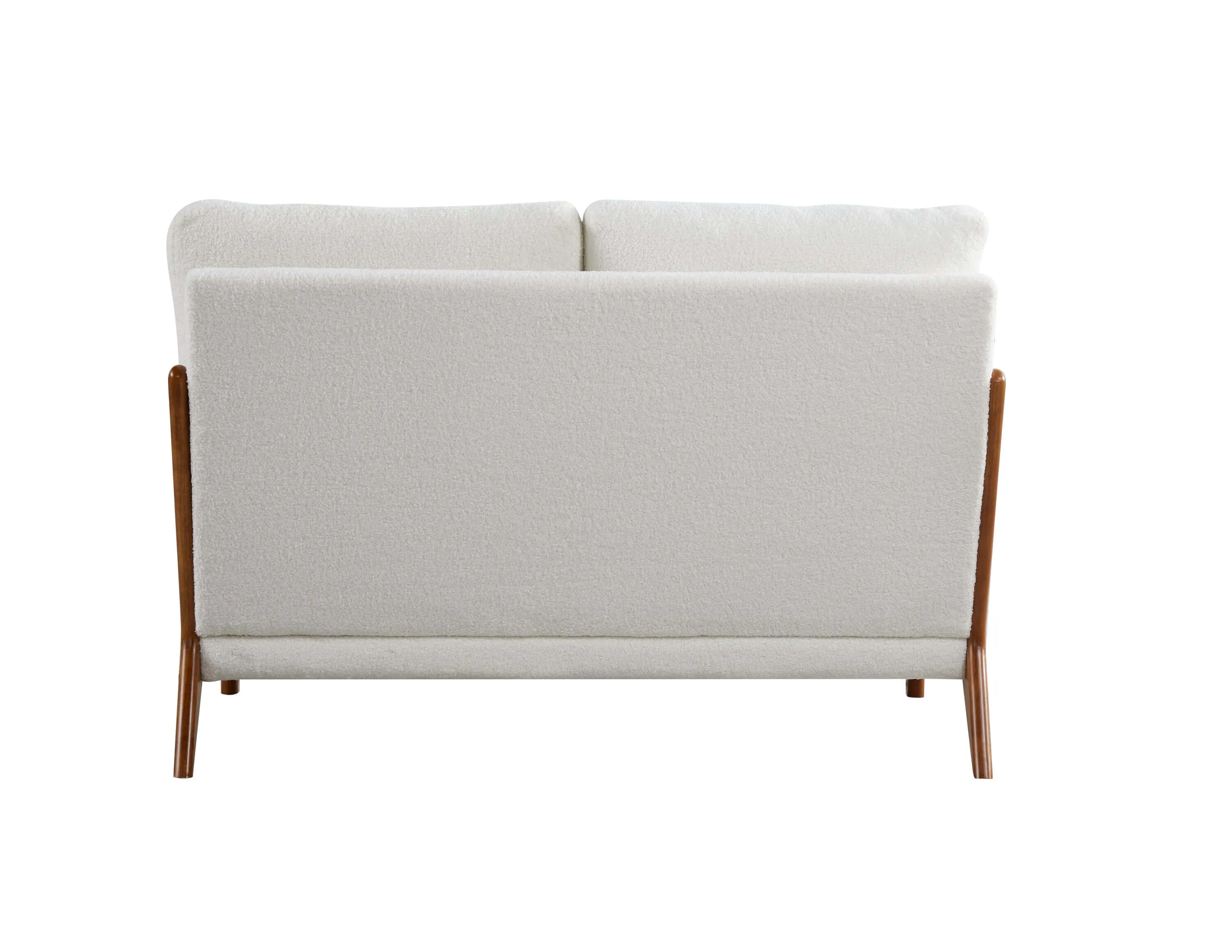 Modern 49" White Teddy Fabric Loveseat – Cozy Sofa for Home