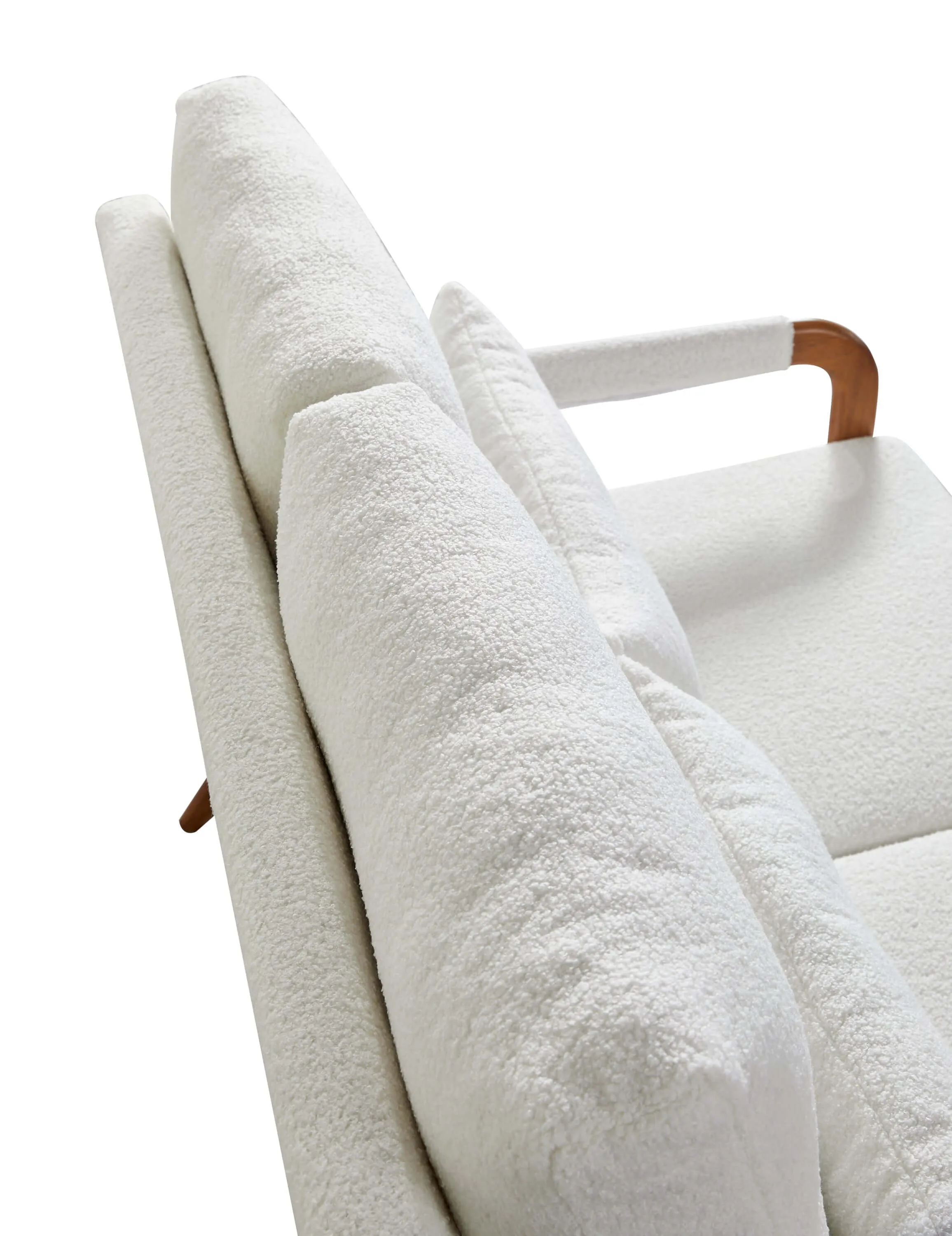 Modern 49" White Teddy Fabric Loveseat – Cozy Sofa for Home