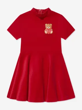 Moschino Girls Teddy Bear Dress in Red