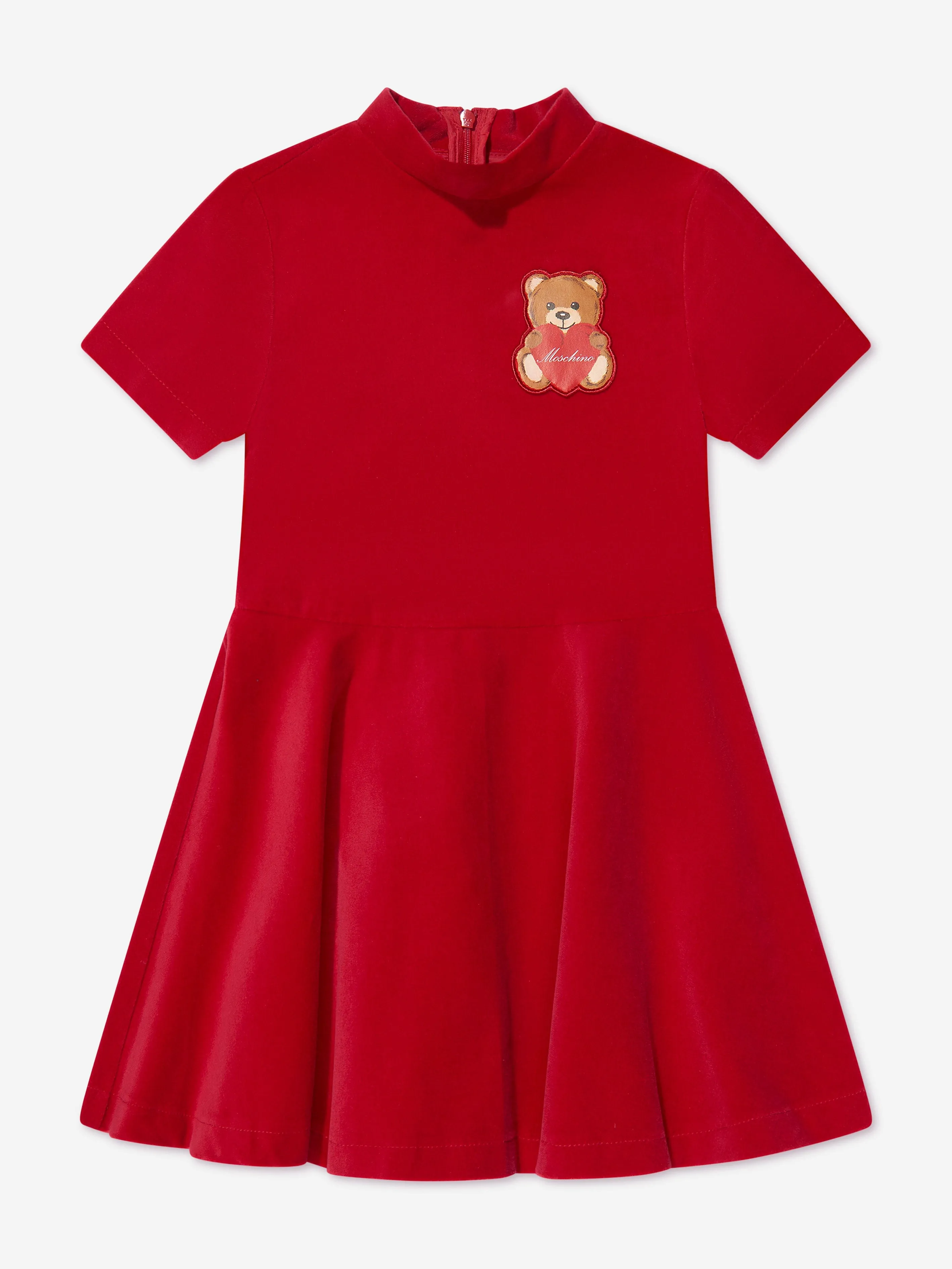 Moschino Girls Teddy Bear Dress in Red