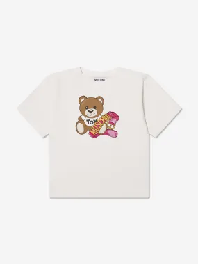 Moschino Girls Teddy Bear Maxi T-Shirt in Ivory