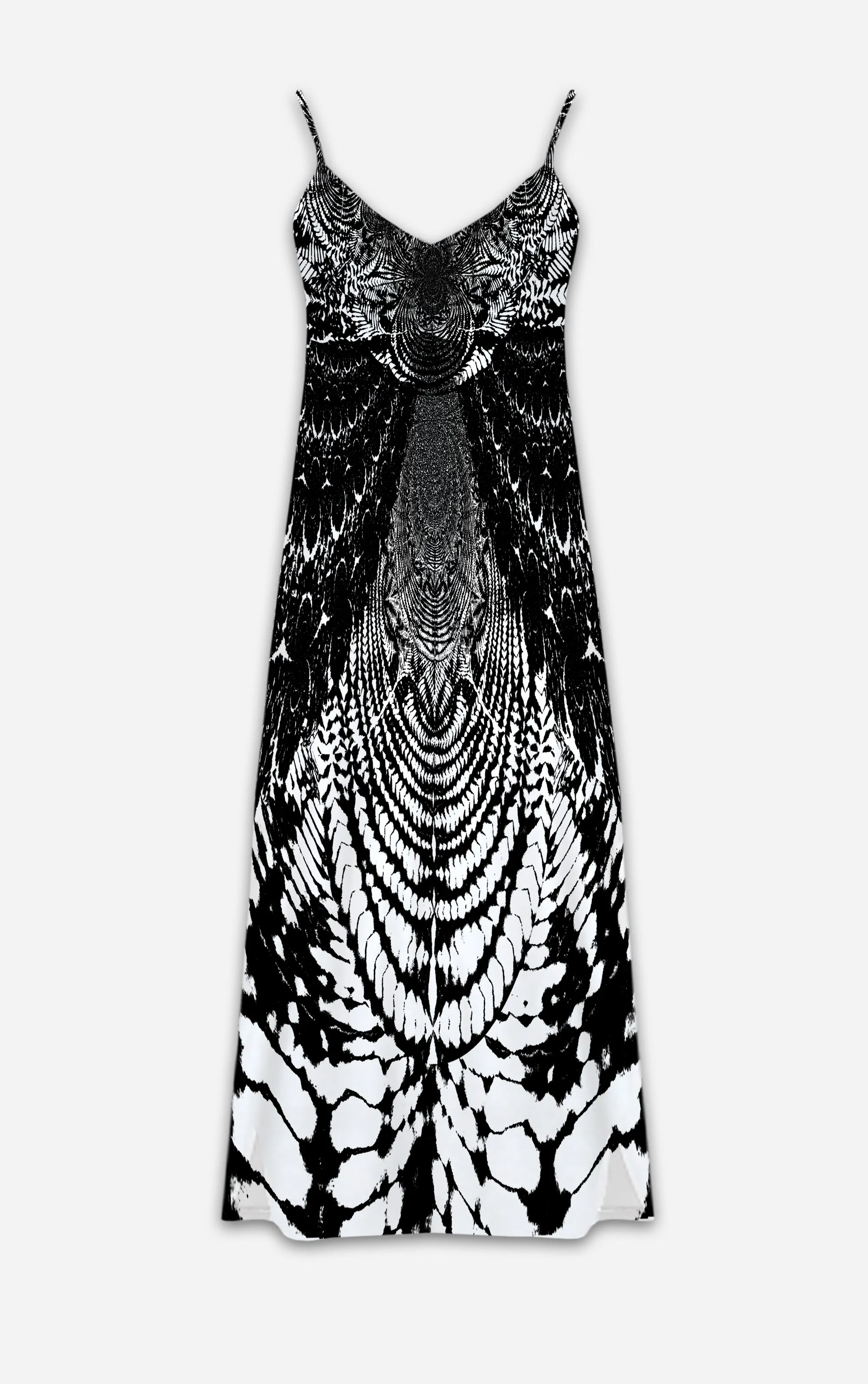 Not Ya Mamas Tie Dye- French Gothic V Neck Slip Dress in Back to Black | Le Leanian™
