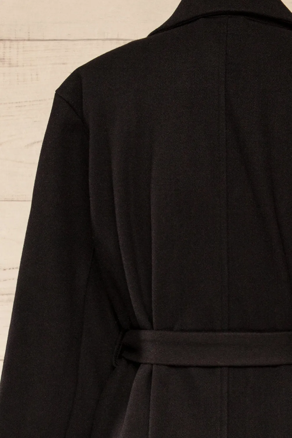 Ockley | Long Black Felt Coat