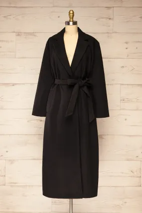 Ockley | Long Black Felt Coat