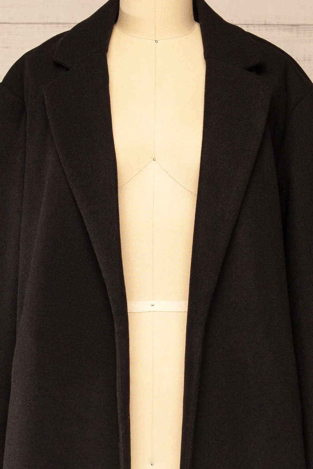 Ockley | Long Black Felt Coat