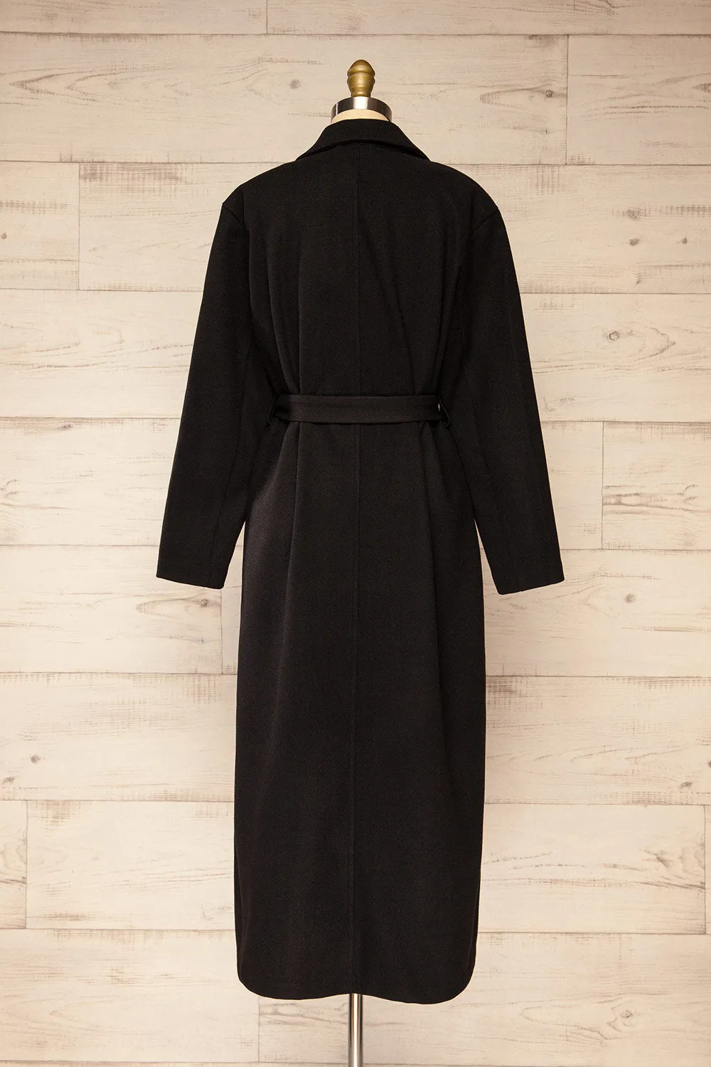 Ockley | Long Black Felt Coat