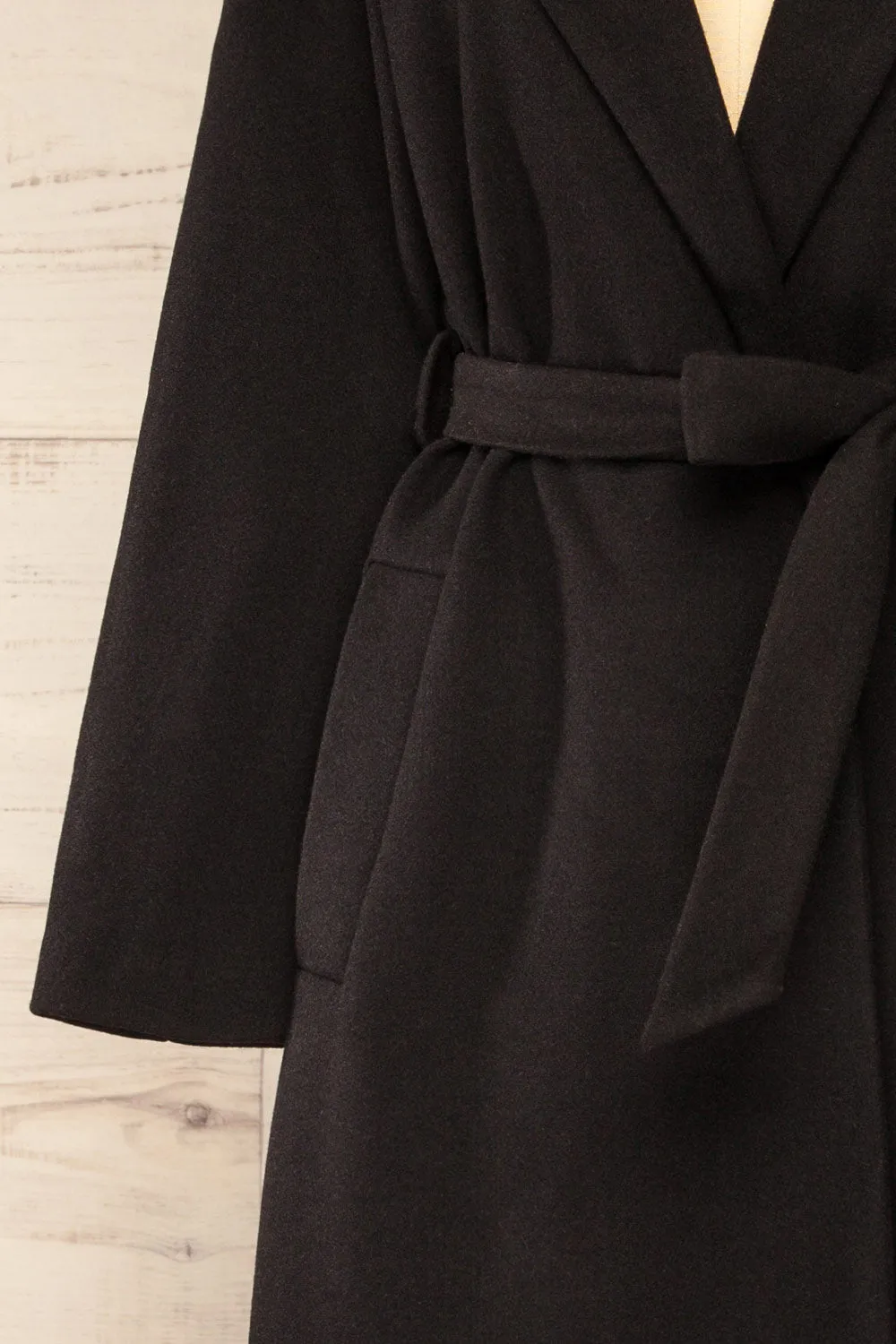 Ockley | Long Black Felt Coat