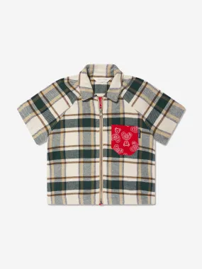 Palm Angels Boys Check Bears Paisley Shirt in Green
