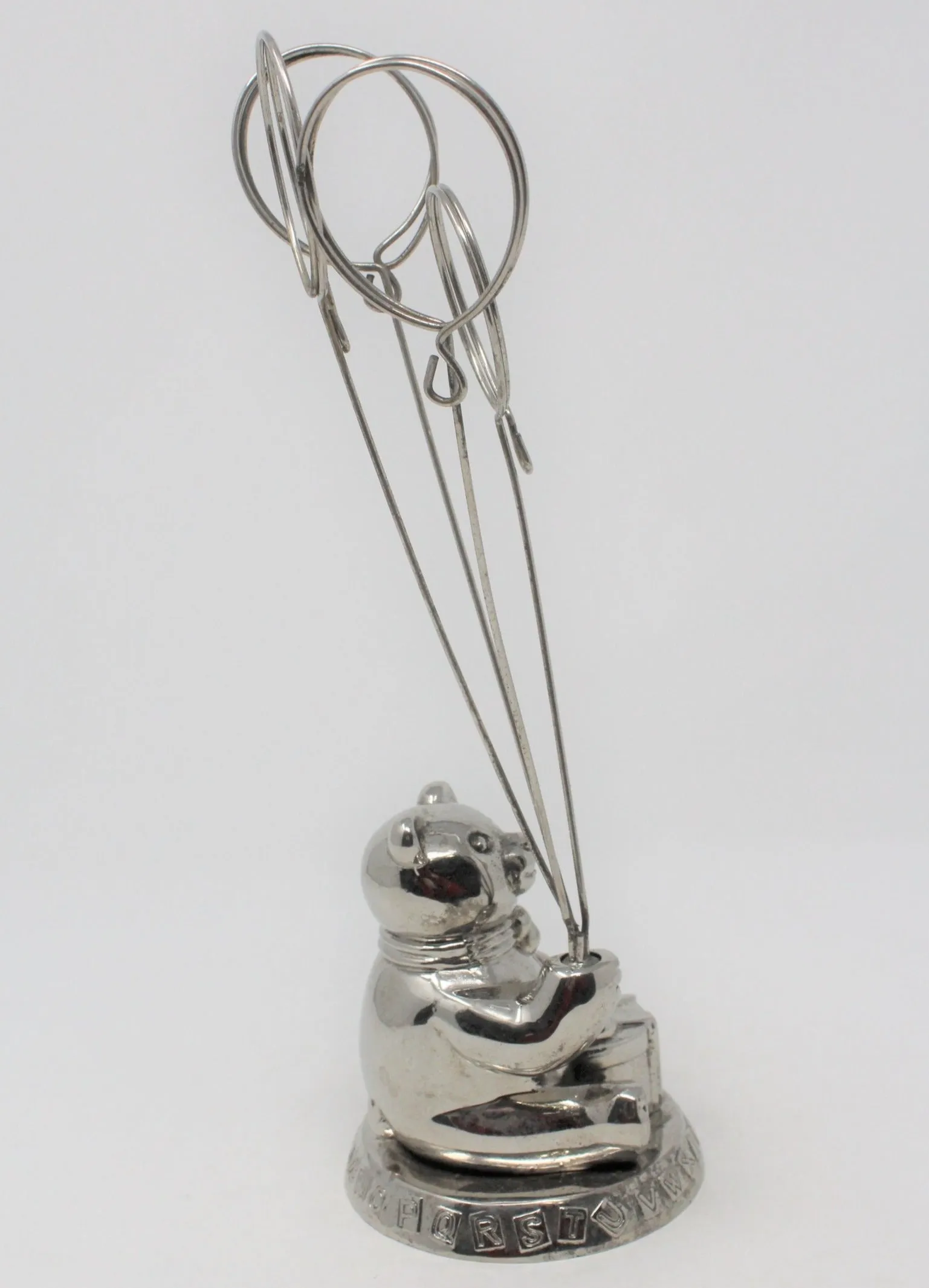 Photo / Card Holder, Godinger Silver Art, Teddy Bear w/ Balloons, Vintage