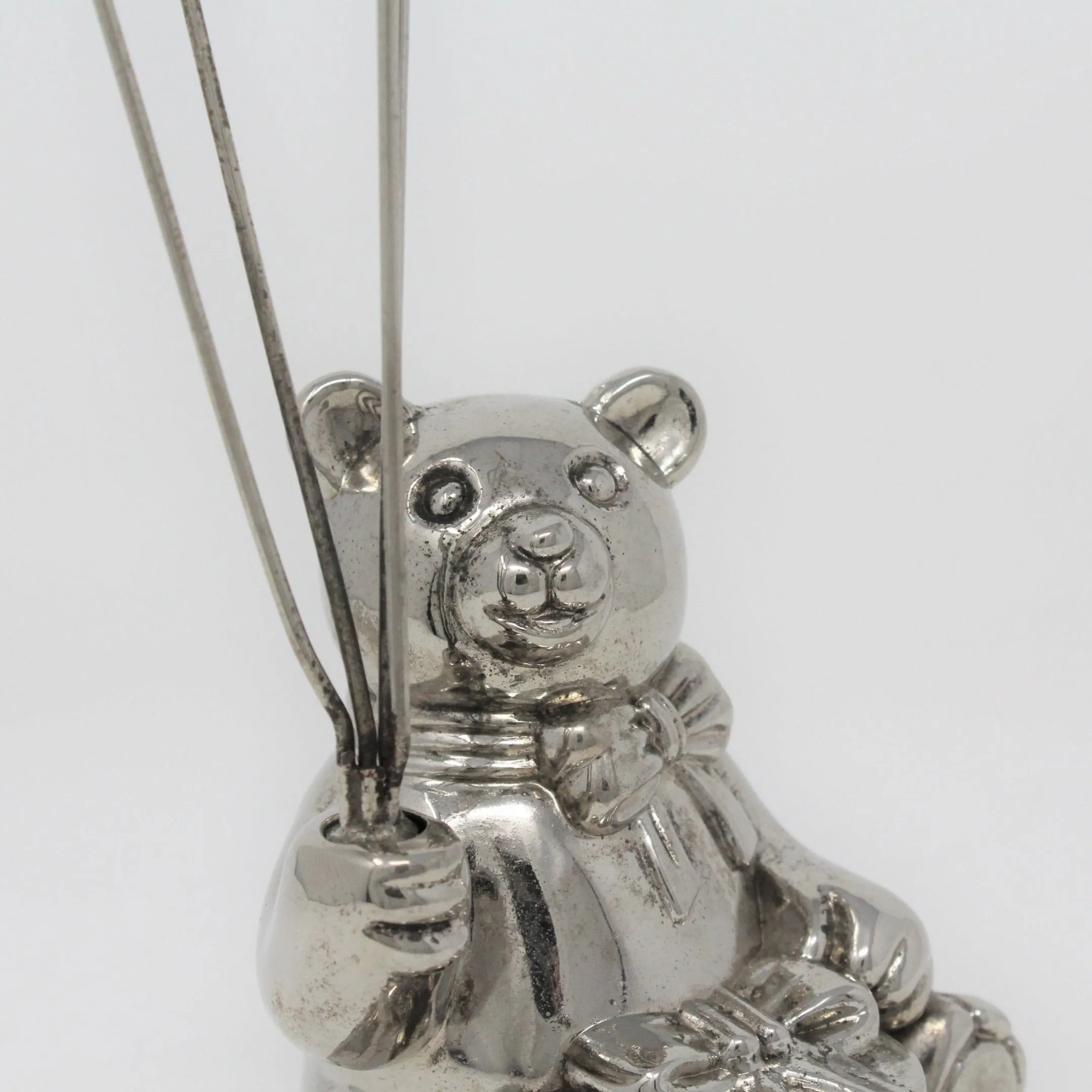 Photo / Card Holder, Godinger Silver Art, Teddy Bear w/ Balloons, Vintage